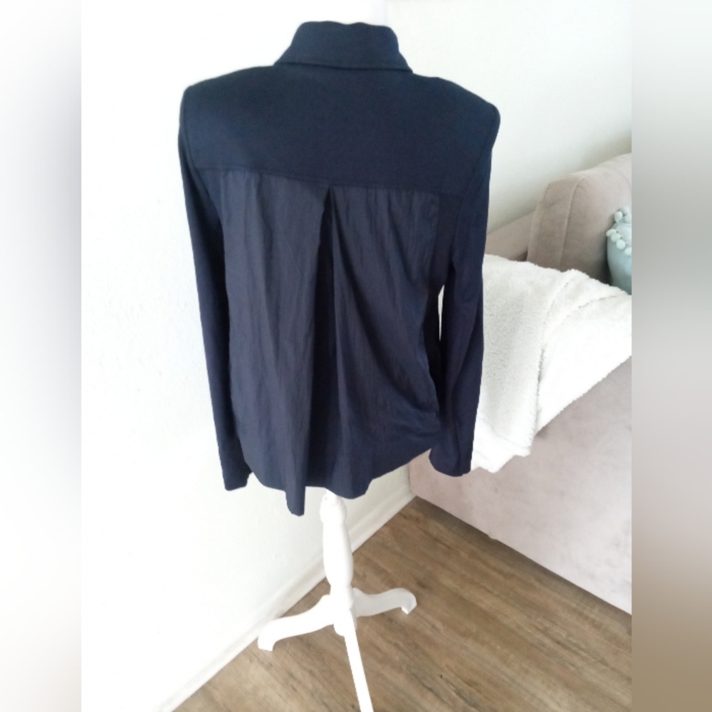 Cabi Chance Moto Jacket #5476 In Navy Blue | S - Picture 7 of 9